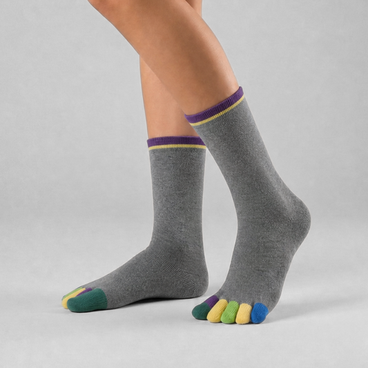 Knitido Rainbows, Zehensocken mit bunten Zehen, aus gekämmter Baumwolle Sweet-Sauer