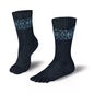 Knitido - Chaussettes à orteils d'hiver - Mérinos - Cachemire - Flocons de neige - Anthracite/Bleu clair