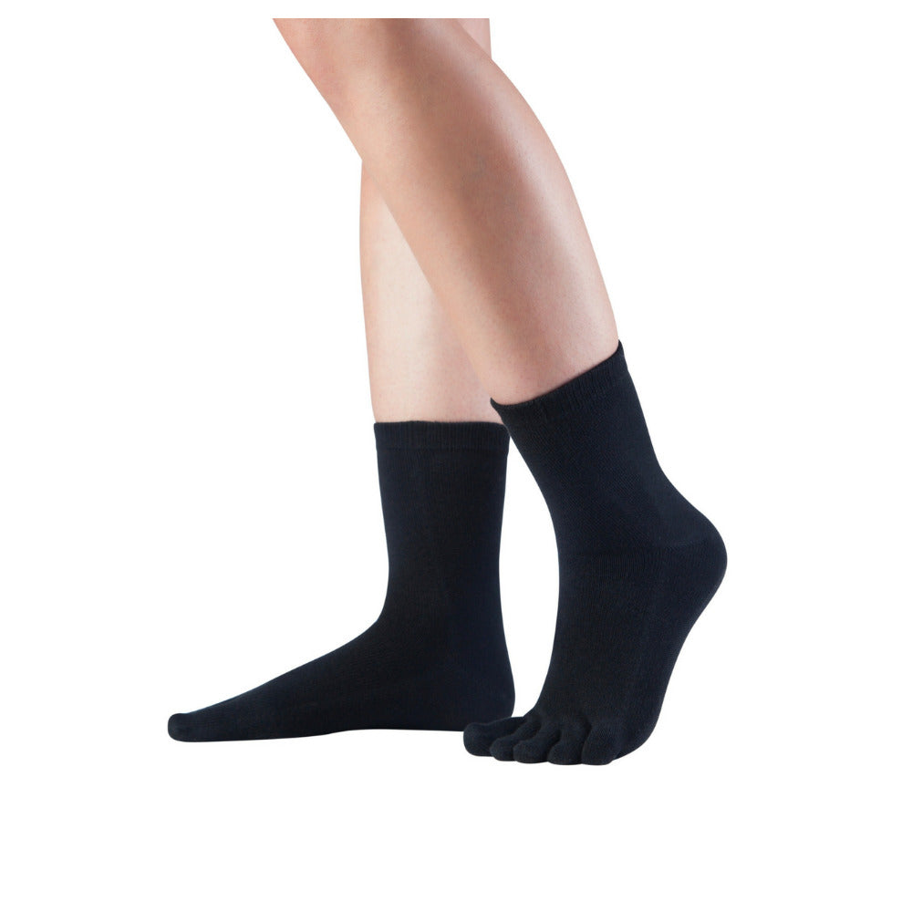 Knitido - Essentials midi Chaussettes à orteils en coton - Noir