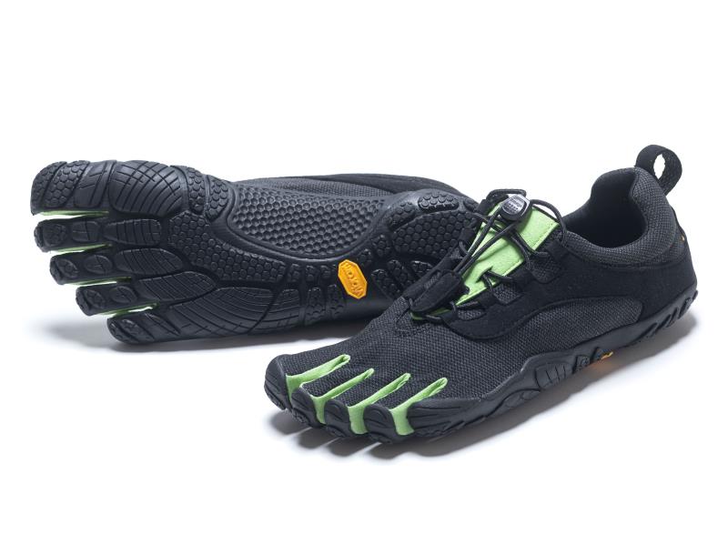 Vibram FiveFingers - V-Run- Retro (Damen) - Zehenschuhe - Black/Green/Black